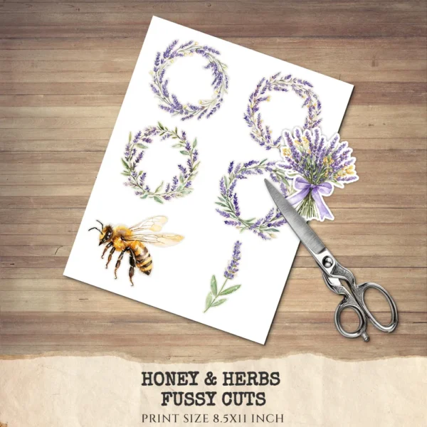 Honey and Herbs Floral Arrangements, Lavender Floral PNG, Lavender Bouquet, Herbal Floral Art, Floral Decor, Ornaments, Digital download