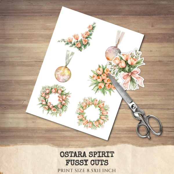 Ostara Spirit Floral Arrangements, Spring Floral PNG, Tulip Bouquet, Tulip Art, Floral Pagan, Decor, Ornaments, Digital Download