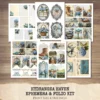 Hydrangea Haven Ephemera & Folio Kit – Spring Cottage Garden, Romantic Floral Printables, Vintage, Blue Floral Tags, Kits, Digital Download
