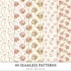 Bloom Wonderland Seamless Patterns, Dreamy Floral JPEG, Rose Pink Pattern, Lantern, Bunny, Spring Repeating Pattern, Digital Scrapbook Paper