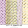 Honey and Herbs Seamless Patterns, Lavender Herb JPEG, Honey Pot, Bee Pattern, Herbal, Lavender Repeating Pattern, Digital Scrapbook Paper