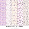 Wildflower Nook Seamless Patterns, Cozy Reading JPEG, Books and Candles Pattern, Reading Nook Repeating Pattern, Digital Scrapbook Paper