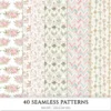 Swan Ballet Seamless Patterns, Pink Ballet JPEG, Peony Floral Pattern, Tutu, Polka, Pink Bow Repeating Pattern, Digital Scrapbook Paper