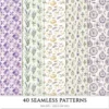 Gentle Apothecary Seamless Patterns, Herbal JPEG, Lavender Pattern, Chamomile, Rosemary, Botanical Repeating Pattern,Digital Scrapbook Paper