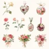 Bloom Wonderland Floral Arrangements, Rose Pink PNG, Rose Bouquet, Dreamy Floral Art, Floral Decor, Floral Ornaments, Digital download