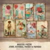 Mexico Pride Junk Journal Pages & Papers – Sombrero, Mexican Floral Printable, Fiesta, Cactus, Patriotic Scrapbook, Digital Download