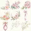 Swan Ballet Floral Arrangements, Peony Floral PNG, Pink Peony Bouquet, Pink Floral Art, Ballet Decor, Antique Ornaments, Digital Download