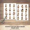 Rusted Plow and Wild Grains Clipart Set – Rustic Farm Illustrations, Masculine Harvest Graphics, Vintage Farmhouse, Harvest,Digital download
