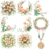 Ostara Spirit Floral Arrangements, Spring Floral PNG, Tulip Bouquet, Tulip Art, Floral Pagan, Decor, Ornaments, Digital Download