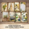 Spring Wanderlust Junk Journal Pages & Papers – Countryside Travel, Springtime Printable, Wildflowers Scrapbook, Farmhouse, Digital Download