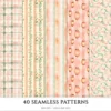 Ostara Spirit Seamless Patterns, Pagan Equinox JPEG, Tulips Pattern, Egg, Rabbit, Florals, Herbs Repeating Pattern, Digital Scrapbook Paper