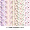 Wildflower Nook Seamless Patterns, Cozy Reading JPEG, Books and Candles Pattern, Reading Nook Repeating Pattern, Digital Scrapbook Paper
