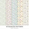 Gentle Apothecary Seamless Patterns, Herbal JPEG, Lavender Pattern, Chamomile, Rosemary, Botanical Repeating Pattern,Digital Scrapbook Paper