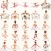Swan Ballet Clipart Set – Swan Lake Ballerina Illustrations, Pink Ballet Dancer Graphics, Party Designs PNG, Pink Peonies, Digital download