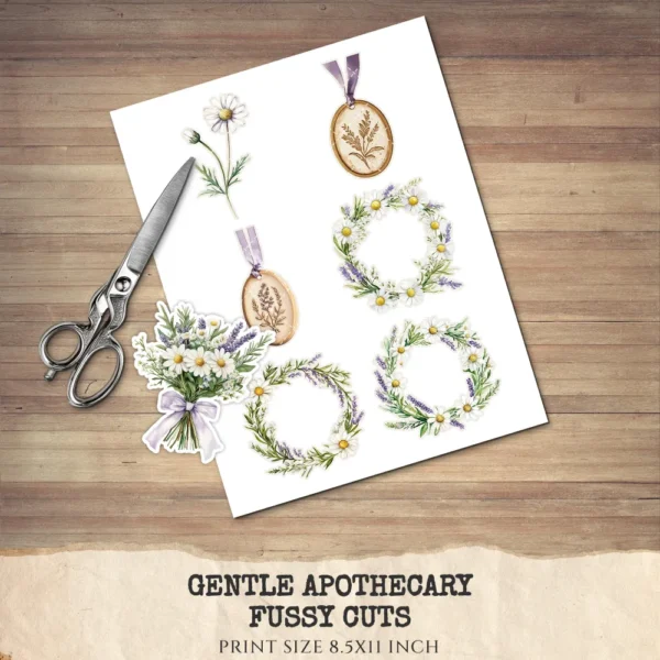Gentle Apothecary Floral Arrangements, Harbal Floral PNG, Lavender Bouquet, Chamomile Art, Rosemary PNG, Decor, Ornaments, Digital Download