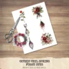 Gothic Veil Spring Floral Arrangements, Haunted Floral PNG, Camellia Bouquet, Dark Art, Dark Spring, Decor, Ornaments, Digital Download