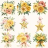Honey Petal Archive Floral Arrangements, Peony Floral PNG, Yellow Peony Bouquet, Spring Flower Art, Floral Decor, Ornaments,Digital download