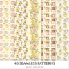 Honey Petal Archive Seamless Patterns, Springtime JPEG, Peony Pattern, Bee, Polka, Honeycomb Repeating Pattern, Digital Scrapbook Paper