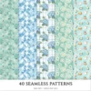 Hydrangea Haven Seamless Patterns, Romantic Floral JPEG, Botanical Pattern, Springtime, Hydrangea Repeating Pattern, Digital Scrapbook Paper