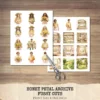Honey Petal Archive Clipart Set – Vintage Botanical Illustrations, Antique Floral Graphics, Springtime, Spring Peony, Digital download