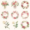 Bloom Wonderland Floral Arrangements, Rose Pink PNG, Rose Bouquet, Dreamy Floral Art, Floral Decor, Floral Ornaments, Digital download