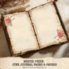 Mexico Pride Junk Journal Pages & Papers – Sombrero, Mexican Floral Printable, Fiesta, Cactus, Patriotic Scrapbook, Digital Download