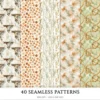 Rusted Plow and Wild Grains Seamless Patterns, Farmhouse JPEG, Harvest Pattern, Spring Grain Repeating Pattern, Digital Scrapbook Paper