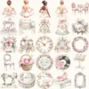 Swan Ballet Clipart Set – Swan Lake Ballerina Illustrations, Pink Ballet Dancer Graphics, Party Designs PNG, Pink Peonies, Digital download