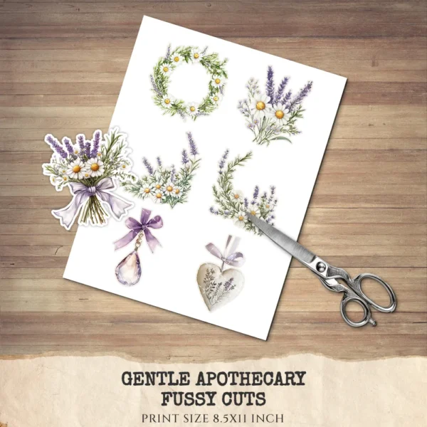 Gentle Apothecary Floral Arrangements, Harbal Floral PNG, Lavender Bouquet, Chamomile Art, Rosemary PNG, Decor, Ornaments, Digital Download