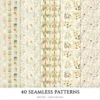 Rusted Plow and Wild Grains Seamless Patterns, Farmhouse JPEG, Harvest Pattern, Spring Grain Repeating Pattern, Digital Scrapbook Paper