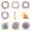 Honey and Herbs Floral Arrangements, Lavender Floral PNG, Lavender Bouquet, Herbal Floral Art, Floral Decor, Ornaments, Digital download