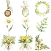 Spring Wanderlust Floral Arrangements, Spring Floral PNG, Wildflowers Bouquet, Meadow Art, Yellow Floral, Decor, Ornaments, Digital Download