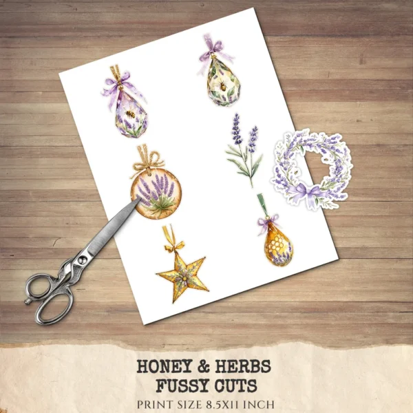 Honey and Herbs Floral Arrangements, Lavender Floral PNG, Lavender Bouquet, Herbal Floral Art, Floral Decor, Ornaments, Digital download