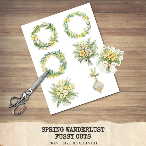 Spring Wanderlust Floral Arrangements, Spring Floral PNG, Wildflowers Bouquet, Meadow Art, Yellow Floral, Decor, Ornaments, Digital Download