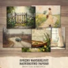 Spring Wanderlust Junk Journal Pages & Papers – Countryside Travel, Springtime Printable, Wildflowers Scrapbook, Farmhouse, Digital Download