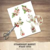 Strawberry Market Floral Arrangements, Spring Fruit PNG, Daisy Bouquet, Strawberry Blossom Art, Floral Decor, Ornaments, Digital download