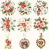 Strawberry Market Floral Arrangements, Spring Fruit PNG, Daisy Bouquet, Strawberry Blossom Art, Floral Decor, Ornaments, Digital download