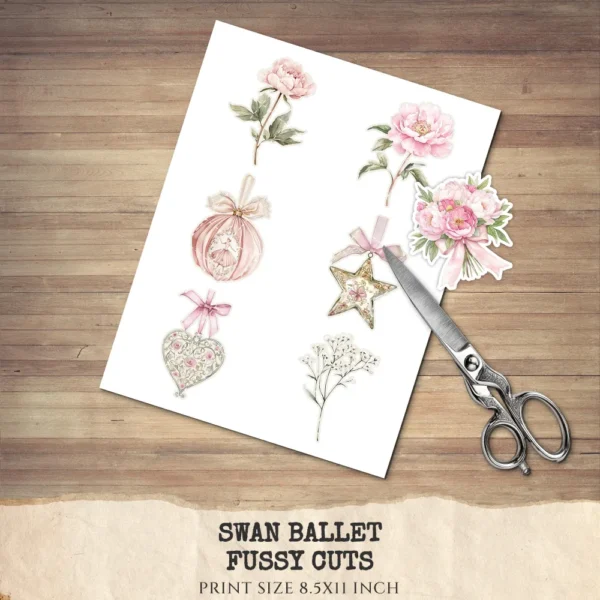 Swan Ballet Floral Arrangements, Peony Floral PNG, Pink Peony Bouquet, Pink Floral Art, Ballet Decor, Antique Ornaments, Digital Download