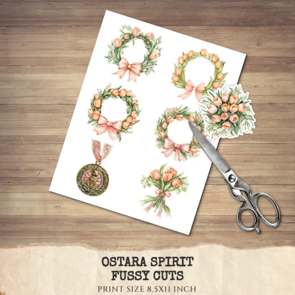 Ostara Spirit Floral Arrangements, Spring Floral PNG, Tulip Bouquet, Tulip Art, Floral Pagan, Decor, Ornaments, Digital Download