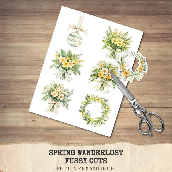 Spring Wanderlust Floral Arrangements, Spring Floral PNG, Wildflowers Bouquet, Meadow Art, Yellow Floral, Decor, Ornaments, Digital Download