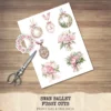 Swan Ballet Floral Arrangements, Peony Floral PNG, Pink Peony Bouquet, Pink Floral Art, Ballet Decor, Antique Ornaments, Digital Download