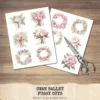 Swan Ballet Floral Arrangements, Peony Floral PNG, Pink Peony Bouquet, Pink Floral Art, Ballet Decor, Antique Ornaments, Digital Download