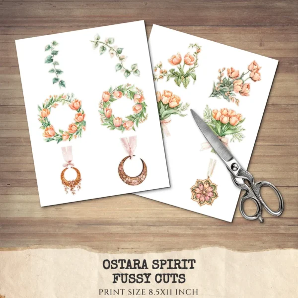 Ostara Spirit Floral Arrangements, Spring Floral PNG, Tulip Bouquet, Tulip Art, Floral Pagan, Decor, Ornaments, Digital Download