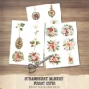 Strawberry Market Floral Arrangements, Spring Fruit PNG, Daisy Bouquet, Strawberry Blossom Art, Floral Decor, Ornaments, Digital download