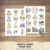 Honey and Herbs Clipart Set – Lavender Herb Illustrations, Honey Pot Graphics, Rustic Recipe, Rosemary PNG Clipart, Digital download