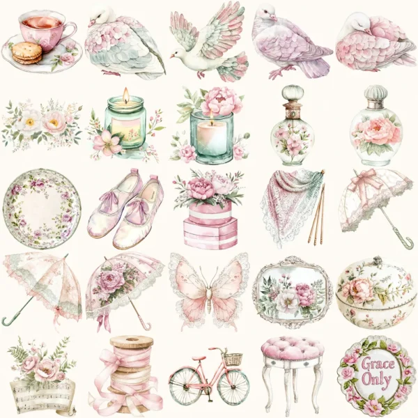 Swan Ballet Clipart Set – Swan Lake Ballerina Illustrations, Pink Ballet Dancer Graphics, Party Designs PNG, Pink Peonies, Digital download