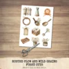 Rusted Plow and Wild Grains Clipart Set – Rustic Farm Illustrations, Masculine Harvest Graphics, Vintage Farmhouse, Harvest,Digital download