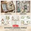 Butterfly Gardenia Mega Bundle – Butterfly Garden, Ephemera, Journal, Dreamy Floral PNG Clipart, Seamless Pattern, Digital Download