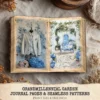 Grandmillennial Garden Junk Journal Pages & Papers – Hydrangeas Flower, Floral Garden Printable, Botanical Scrapbook, Digital Download