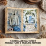 Grandmillennial Garden Junk Journal Pages & Papers – Hydrangeas Flower, Floral Garden Printable, Botanical Scrapbook, Digital Download